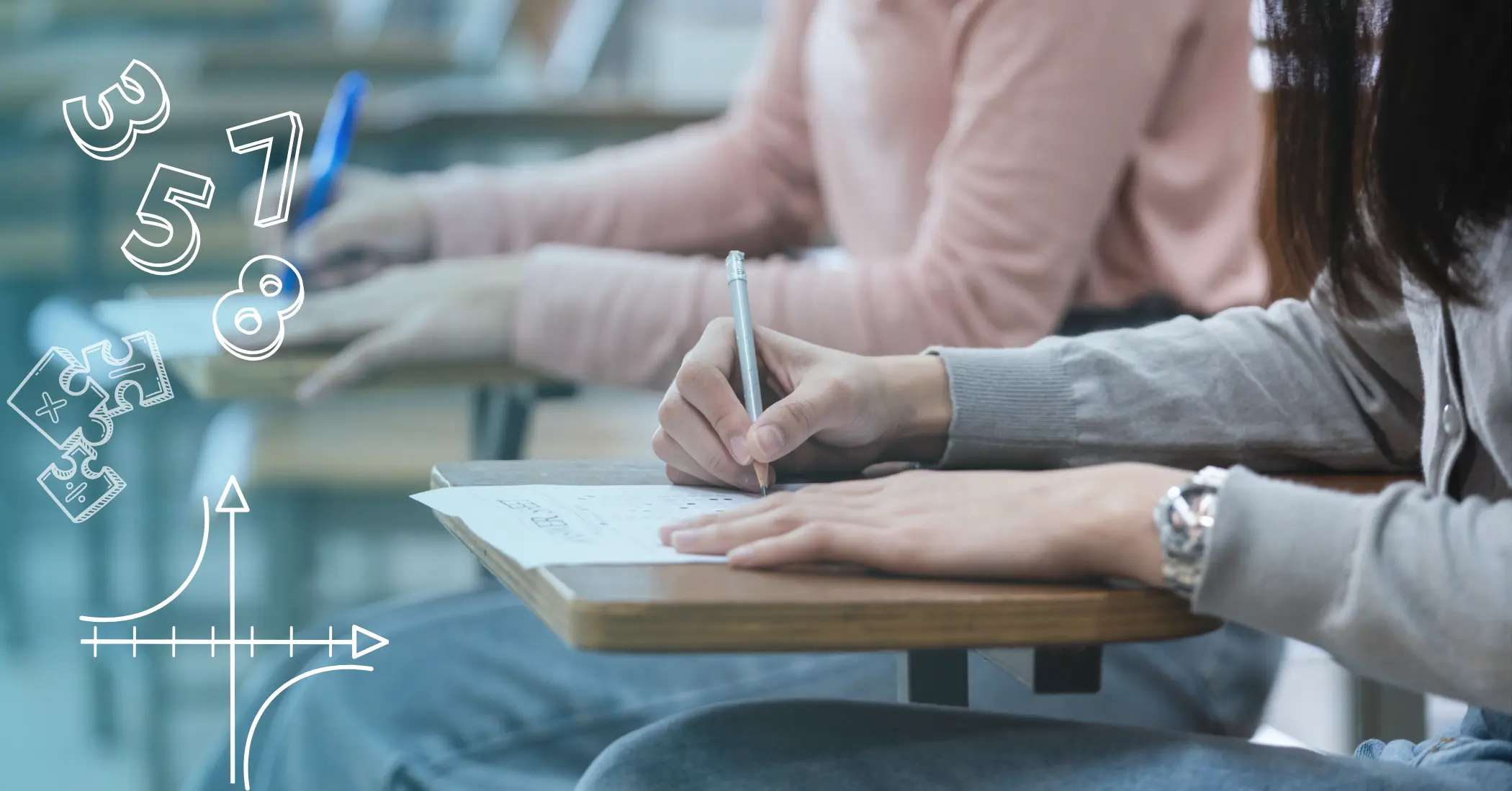 Students Taking Math Exams for University Readiness